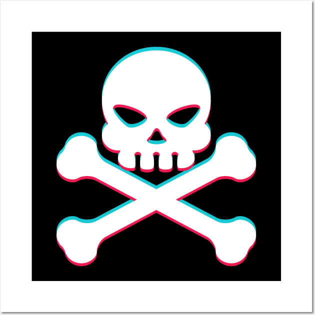 TikTok skull danger emoji smiley White Wall Art by ThingyDilly